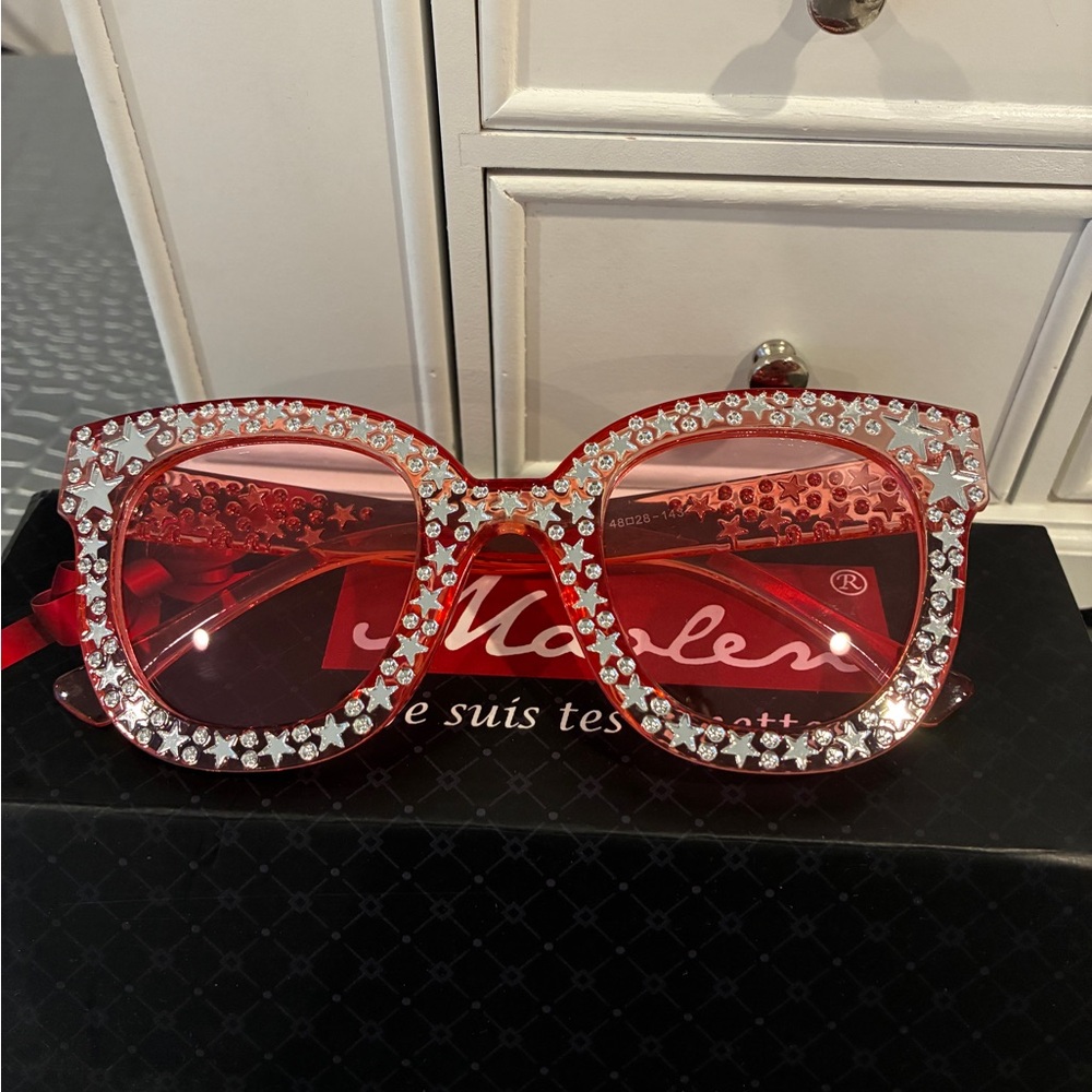 Pink and Silver Star Sunglasses